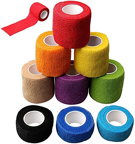 Qpets 9 Pcs Crepe Bandage Tattoo Grip Nail Finger Protection wrap Non-Woven Self Adhesive Crepe Bandage Strong Elastic Cohesive Tape Kinesiology Tape Set Qpets 9 Pcs Crepe Bandage Tattoo Grip Nail Finger Protection wrap Non-Woven Self Adhesive Crepe Bandage Strong Elastic Cohesive Tape Kinesiology Tape Set